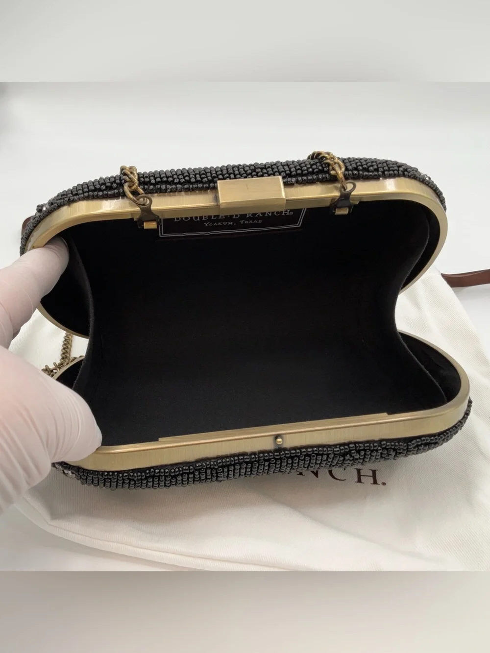 LE Double D Ranch - Road Runner Beaded Luxury Clutch w/Chain Strap - BRAND NEW